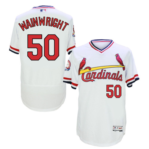 St.Louis Cardinals 50 Adam Wainwright Flexbase Baseball Jersey White