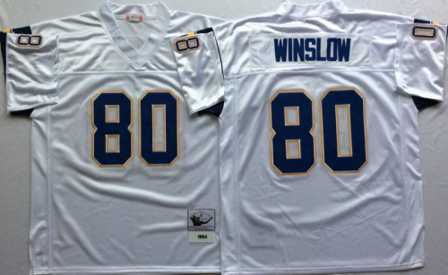 San Diego Chargers 80 Kellen Winslow Football Jersey White Retro