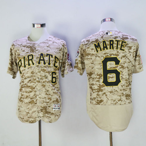 Pittsburgh Pirates 6 Starling Marte Flexbase Baseball Jersey Camo