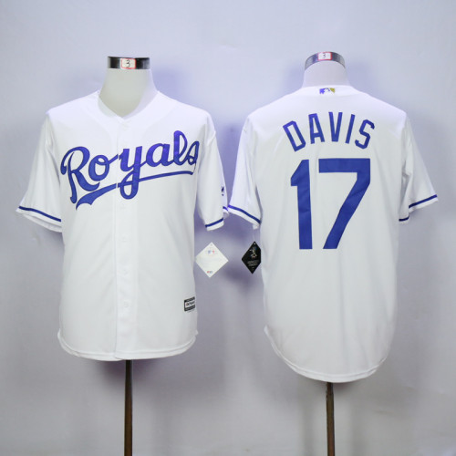 Kansas City Royals 17 Wade Davis Baseball Jersey White Fans