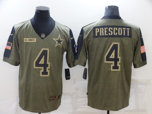 Dallas Cowboys 4 Dak Prescott Football Jersey New salute