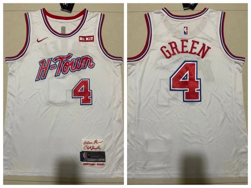 Nike Houston Rockets 4 Jalen Green Basketball Jersey White City Edition