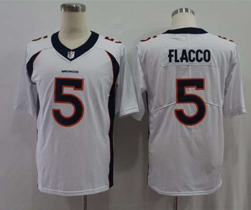 Denver Broncos 5 Joe Flacco Football Jersey Legend White