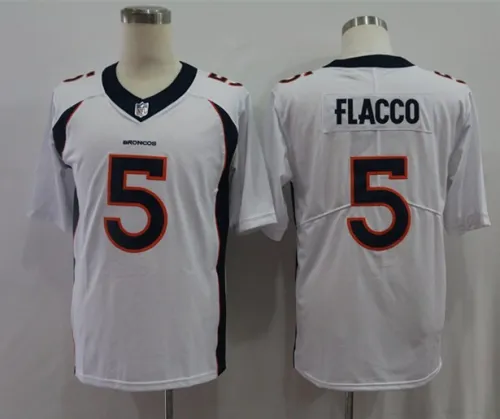 Denver Broncos 5 Joe Flacco Football Jersey Legend White