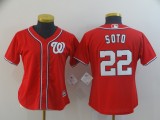 Women Washington Nationals 22 Juan Soto Baseball Jersey Red