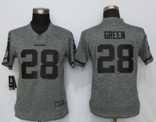 Women Washington Redskins 28 Darrell Green Stitched Gridiron Gray Limited Jersey