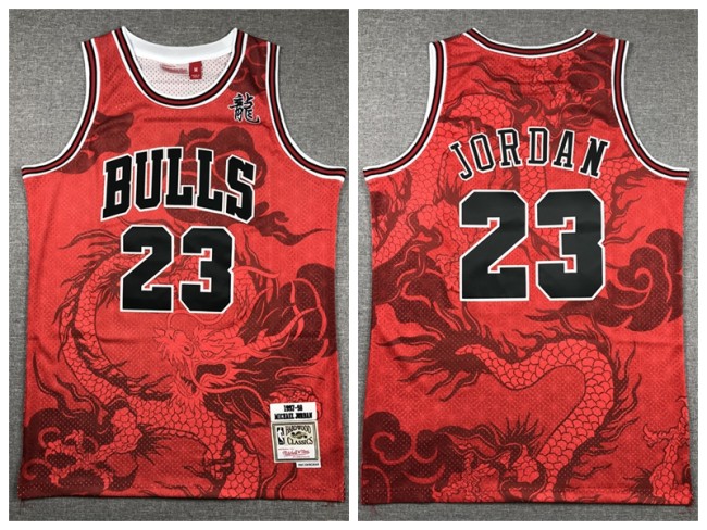 Chicago Bulls the Year of the Loong 23 Michael Jordan Basketball Jersey Red