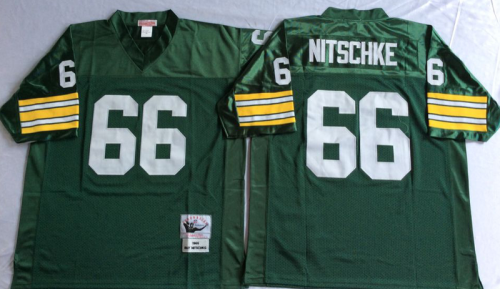 Green Bay Packers 66 Ray Nitschke Football Jersey Green Retro
