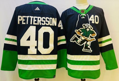 Adidas Vancouver Canucks 40 Elias Pettersson Ice Hockey Jersey Blue