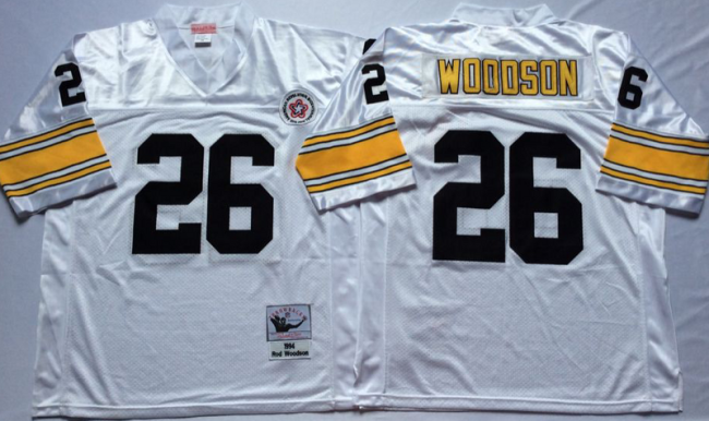 Pittsburgh Steelers 26 Rod Woodson Football Jersey White Retro