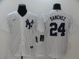 New York Yankees 24 Gary Sanchez Baseball Jersey White Fan