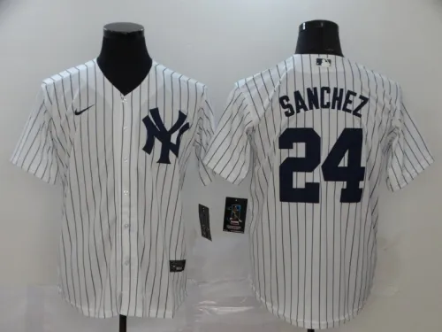 New York Yankees 24 Gary Sanchez Baseball Jersey White Fan
