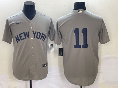 Nke New York Yankees 11 Anthony Volpe Baseball Jersey Gray