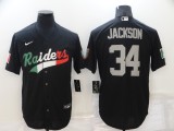 Oakland Raiders 34 Bo Jackson Baseball Jersey Black Mexico