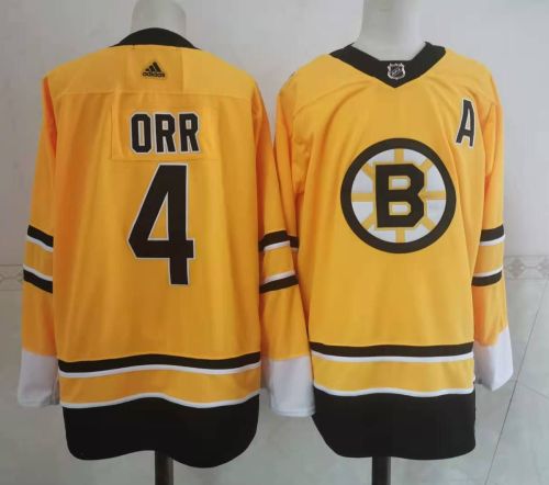 Adidas Boston Bruins 4 Bobby Orr Ice Hockey Jersey Yellow