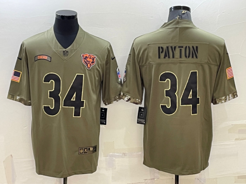 Chicago Bears 34 Walter Payton Football Jersey salute