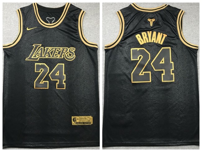 Nike Los Angeles Lakers 24 Kobe Bryant Basketball Jersey Black City Edition Player Edition