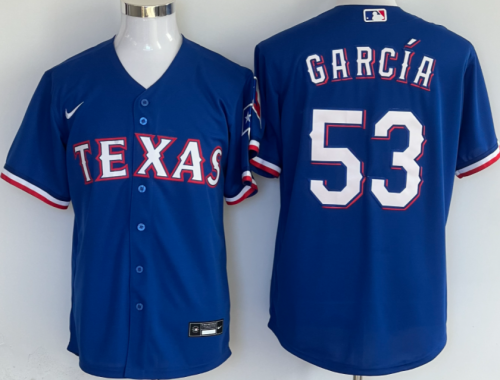 Nike Texas Rangers 53 Adolis García Baseball Jersey Blue
