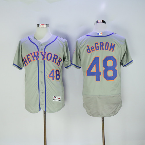 New York Mets 48 Jacob deGrom Flexbase Baseball Jersey Gray