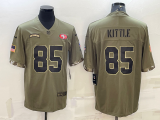 San Francisco 49ers 85 George Kittle Football Jersey salute