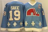 Colorado Avalanche 19 Joe Sakic Ice Hockey Jersey Blue Retro