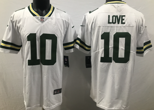 Green Bay Packers 10 Jordan Love Football Jersey Legend White