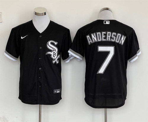 Nike Chicago White Sox 7 Tim Anderson Baseball Jersey Black Fans