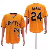 Pittsburgh Pirates 24 Barry Bonds Baseball Jersey Yellow Retro