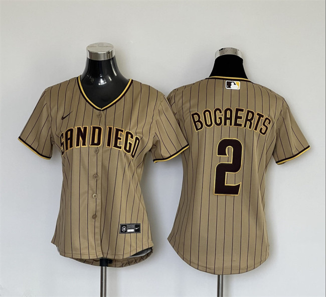 Women Nike San Diego Padres 2 Xander Bogaerts Baseball Jersey Tan