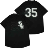Chicago White Sox 35 Frank Thomas Baseball Jersey Black Retro net cloth