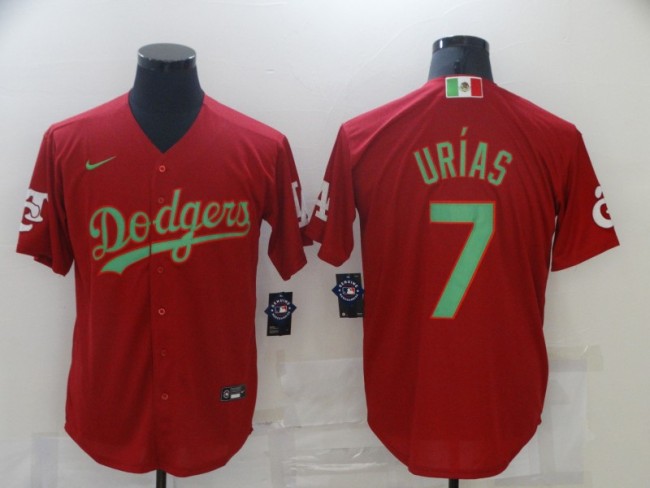Nike Los Angeles Dodgers 7 Julio Urias Baseball Jersey Red