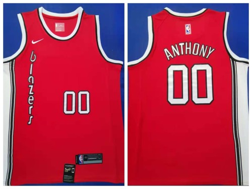 Nike Portland Trail Blaze 00 Carmelo Anthony Basketball Jersey Red Resto