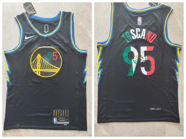 Nike Golden State Warrior 95 Juan Toscano Basketball Jersey Black 75th Anniversary Edition