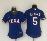 Women Nike Texas Rangers 5 Corey Seager Baseball Jersey Blue