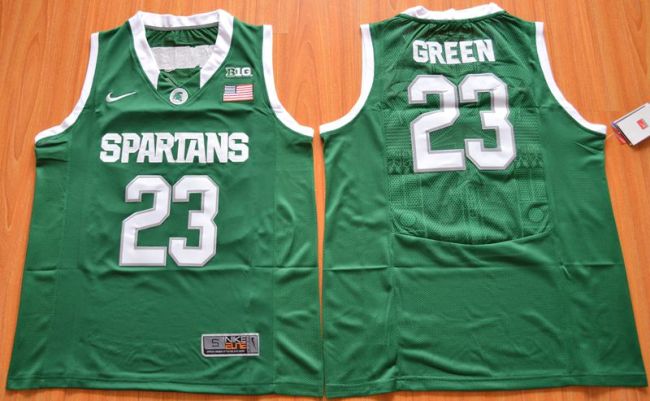 Michigan State Spartans 23 Draymond Green College Basketball Jersey Green