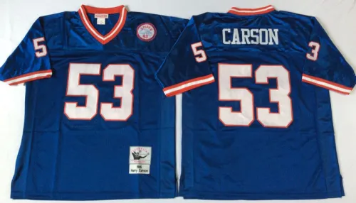 New York Giants 53 Harry Carson Football Jersey Blue Retro