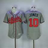 Atlanta Braves 10 Chipper Jones Flexbase Baseball Jersey Gray