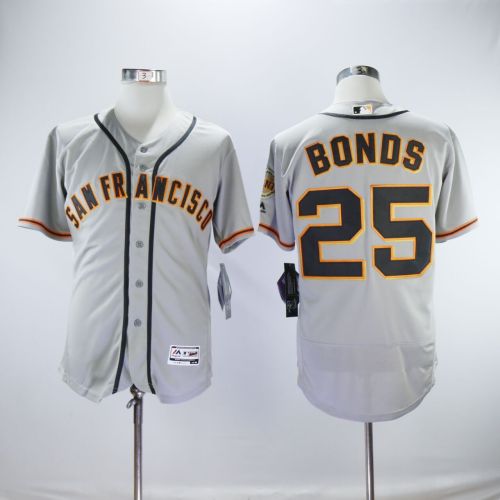 San Francisco Giants 25 Barry Bonds Flexbase Baseball Jersey Gray