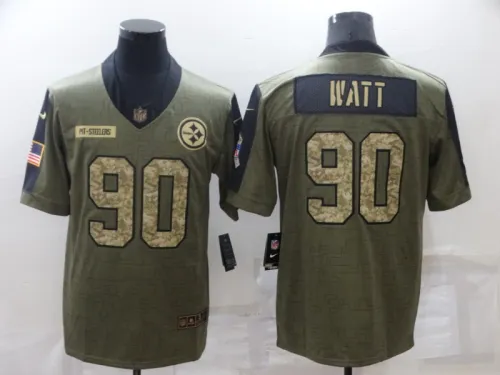 Pittsburgh Steelers 90 T.J. Watt Football Jersey New salute Camo