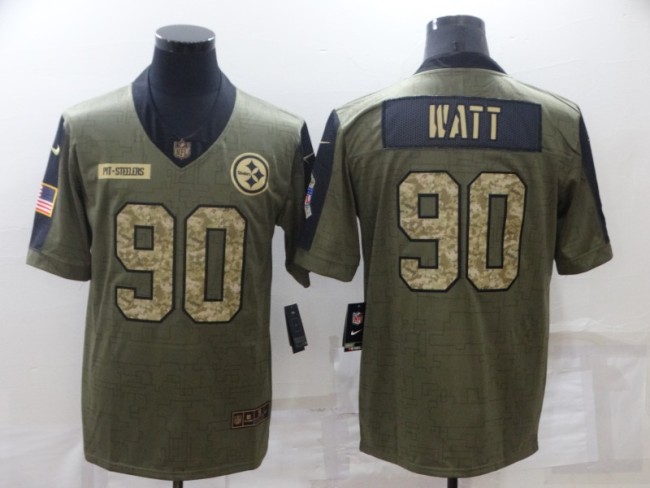 Pittsburgh Steelers 90 T.J. Watt Football Jersey New salute Camo