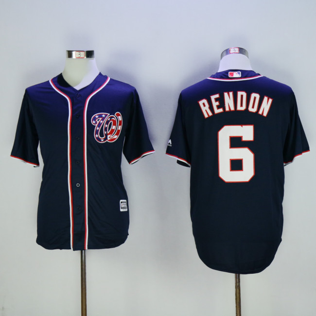 Washington Nationals 6 Anthony Rendon Baseball Jersey Navy Blue Fan version