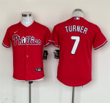 Youth Nike Philadelphia Phillie 7 Trea Turner Baseball Jersey  Red