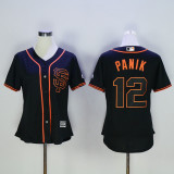 Women San Francisco Giants 12 Joe Panik Baseball Jersey Black