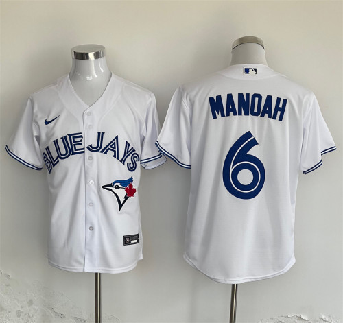 Nike Toronto Blue Jays 6 Alek Manoah Baseball Jersey White