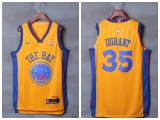 Nike Golden State Warrior 35 Kevin Durant Basketball Jersey Yellow City Edition Player Edition