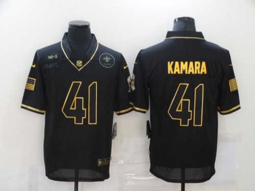 New Orleans Saints 41 Alvin Kamara Football Jersey Salute the golden letter