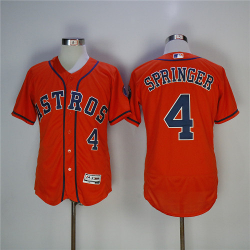 Houston Astros 4 George Springer FlexBase Baseball Jersey Orange