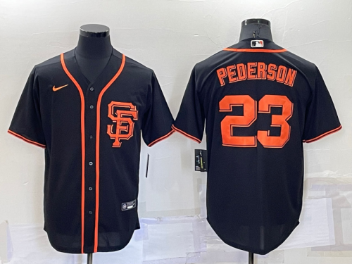 Nike San Francisco Giants 23 Joc Pederson Baseball Jersey Black