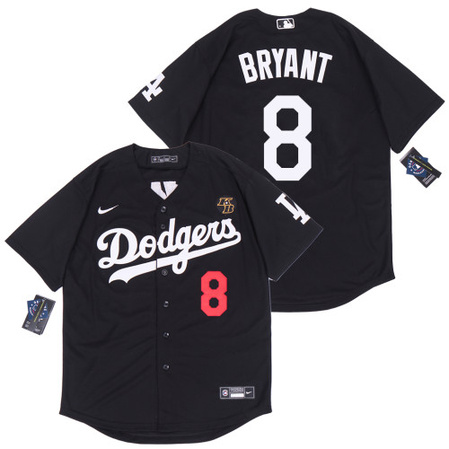 Nike Los Angeles Dodgers 8 Kobe Bryant  Baseball Jersey Black Fan