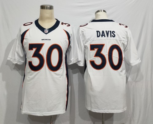 Denver Broncos 30 Terrell Davis Football Jersey Legend White